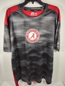 Alabama Crimson Tide Men's 2XL Russell Athletic Grey Striped/Red Stretch Shirt